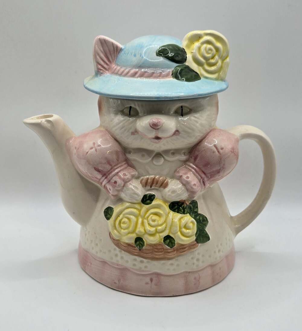 Vintage Albert E Price Cat Ceramic Teapot Tea Pot